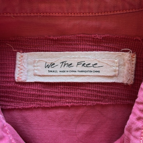 Free People DYLAN Babydoll PINK LOVE Snap button Top Oversized Sz S - Picture 12 of 16